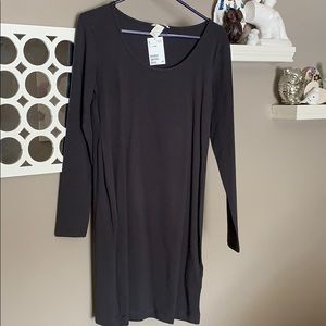 NWT gray long sleeve body con dress H&M